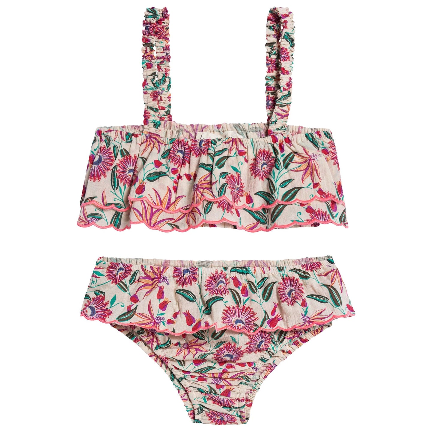 Girls White Flower "Bluna" Bikini