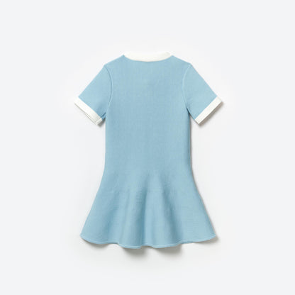 女童浅蓝色针织连衣裙
