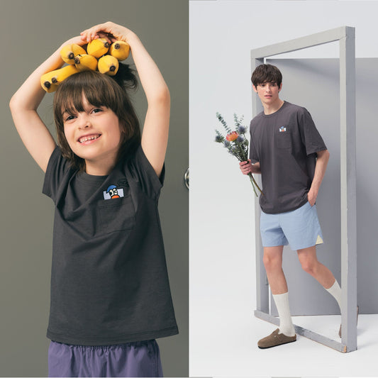 亲子款灰色速干短袖T恤