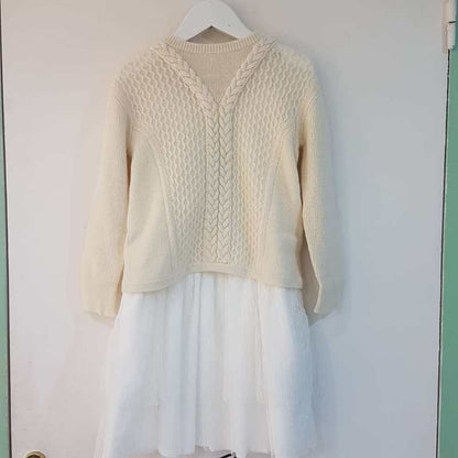 Girls Natural White Cashmere Dresse