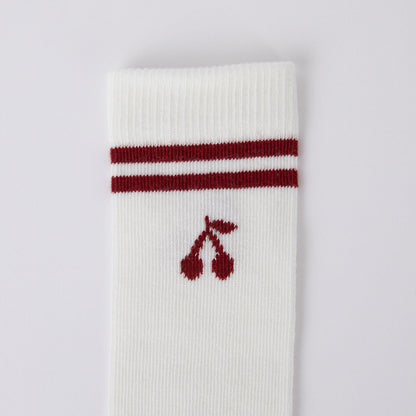 女童白色Logo棉袜