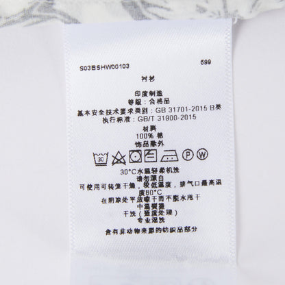 男童黑色花朵棉衬衫