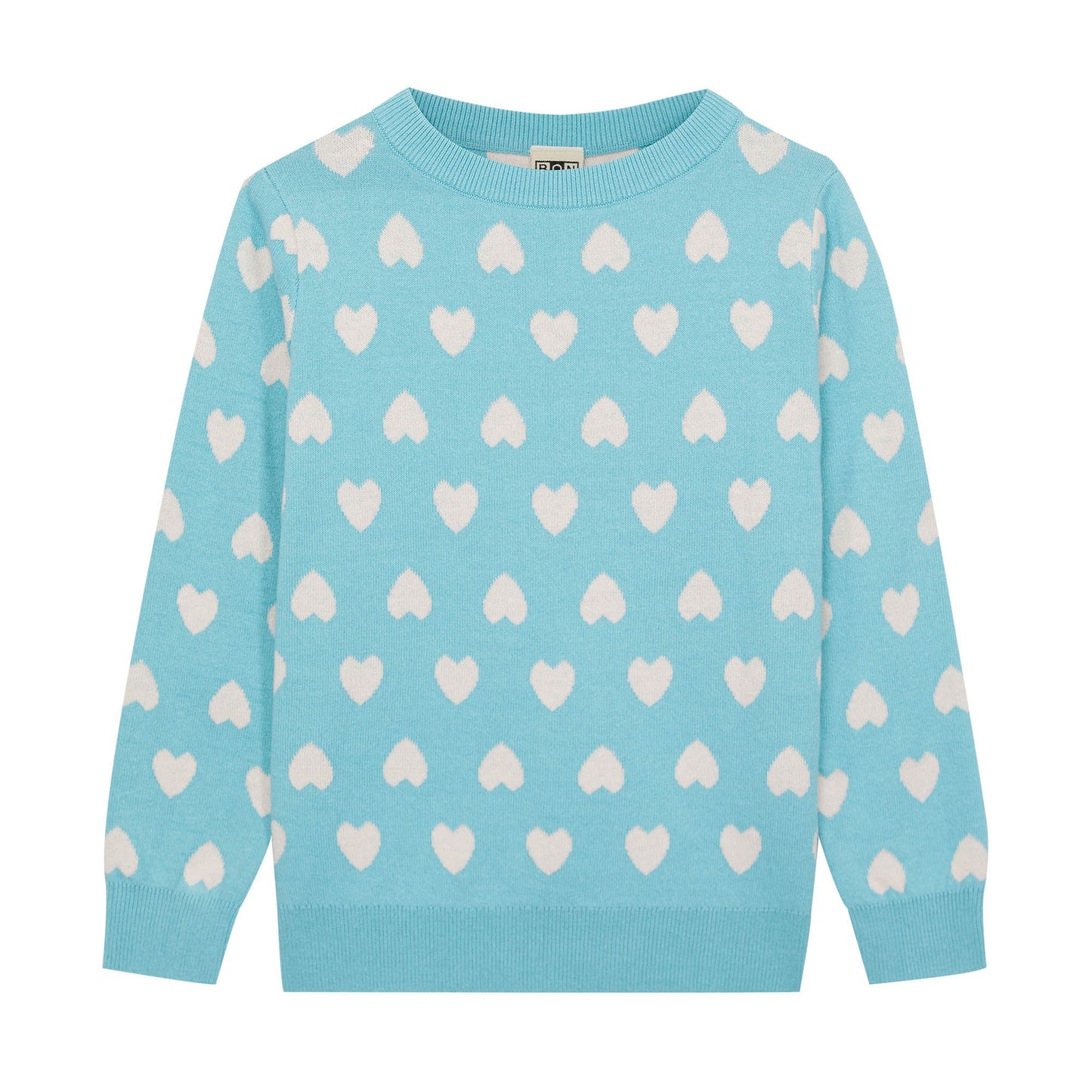 女童蓝色心形毛衣