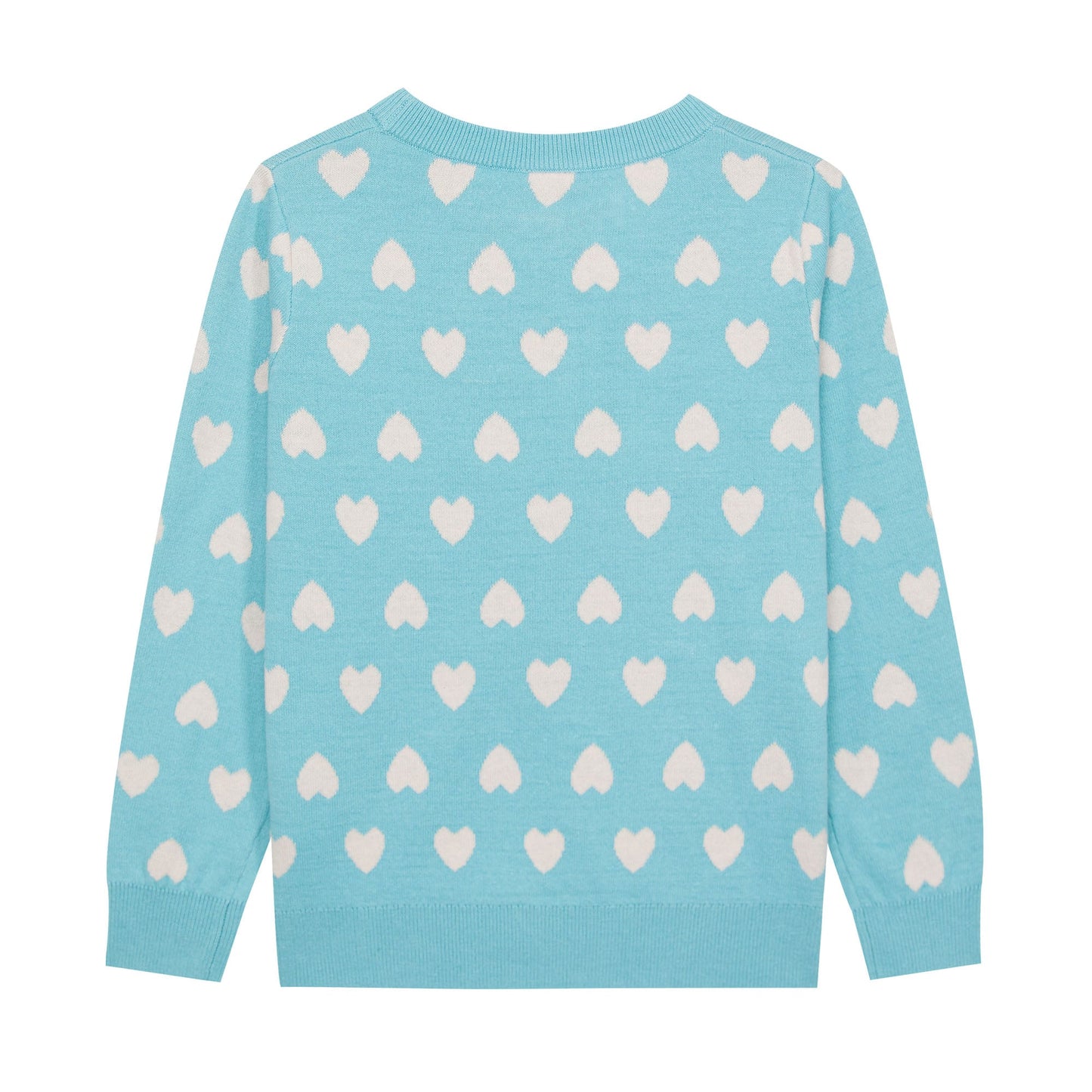 女童蓝色心形毛衣
