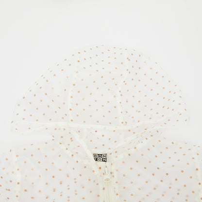 女童白色圆点雨衣
