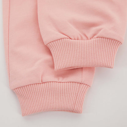 婴儿粉色棉长裤