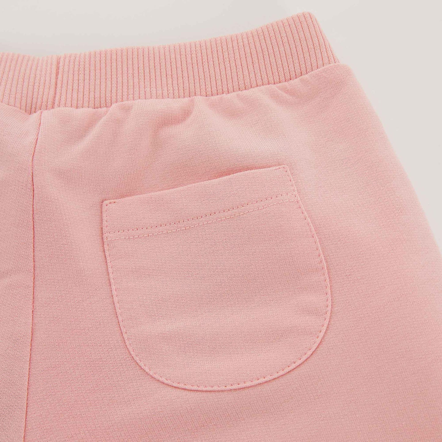 婴儿粉色棉长裤