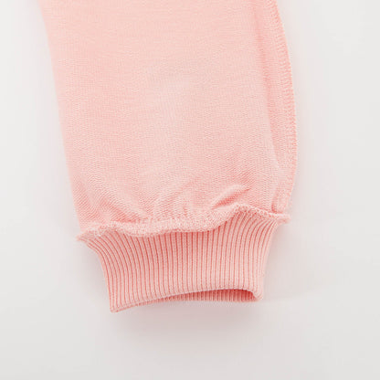 婴儿粉色棉长裤