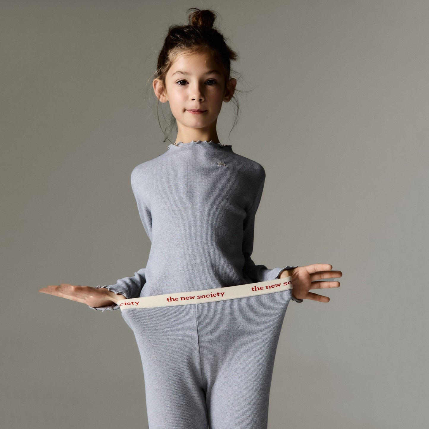 女童灰色棉打底裤
