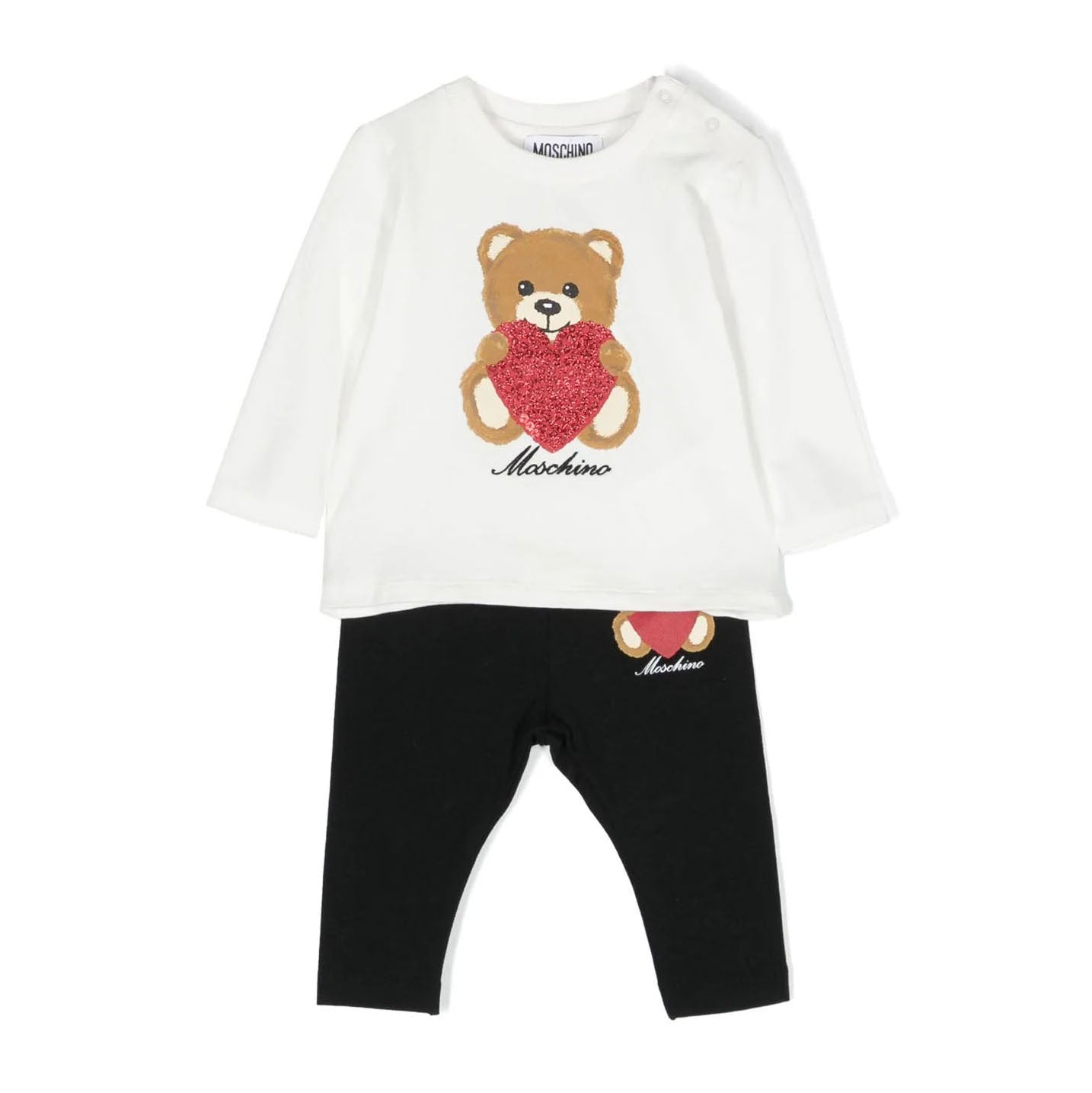 女婴白色印花棉套装