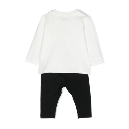 女婴白色印花棉套装