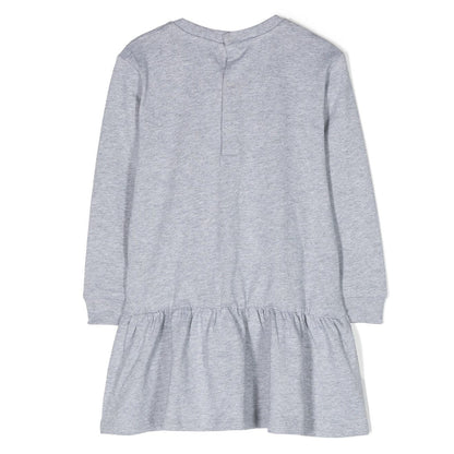 女婴灰色印花棉连衣裙