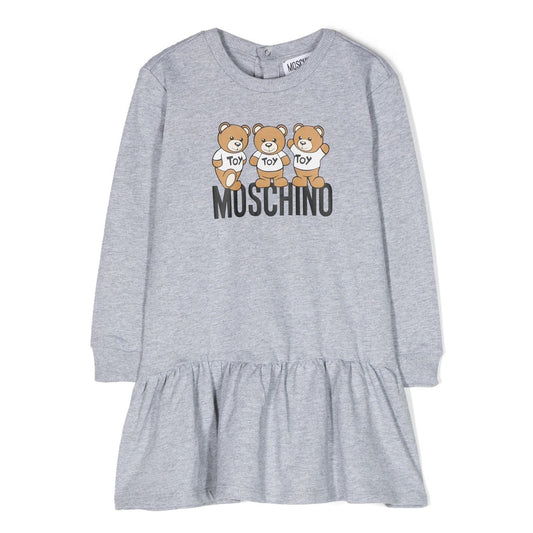 女婴灰色印花棉连衣裙