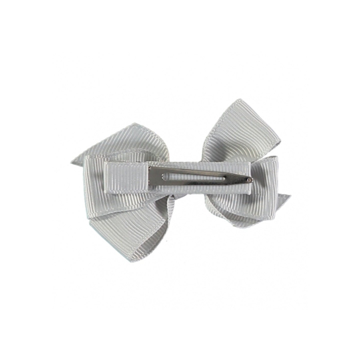 Girls Silver Grosgrain Hair Clip