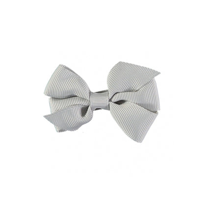 Girls Silver Grosgrain Hair Clip