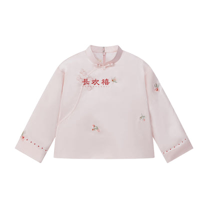 女童粉色"朱玉"夹棉上衣