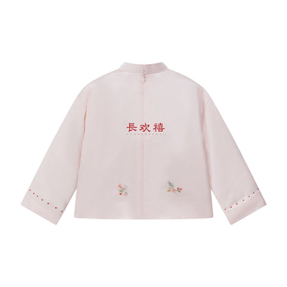 女童粉色"朱玉"夹棉上衣
