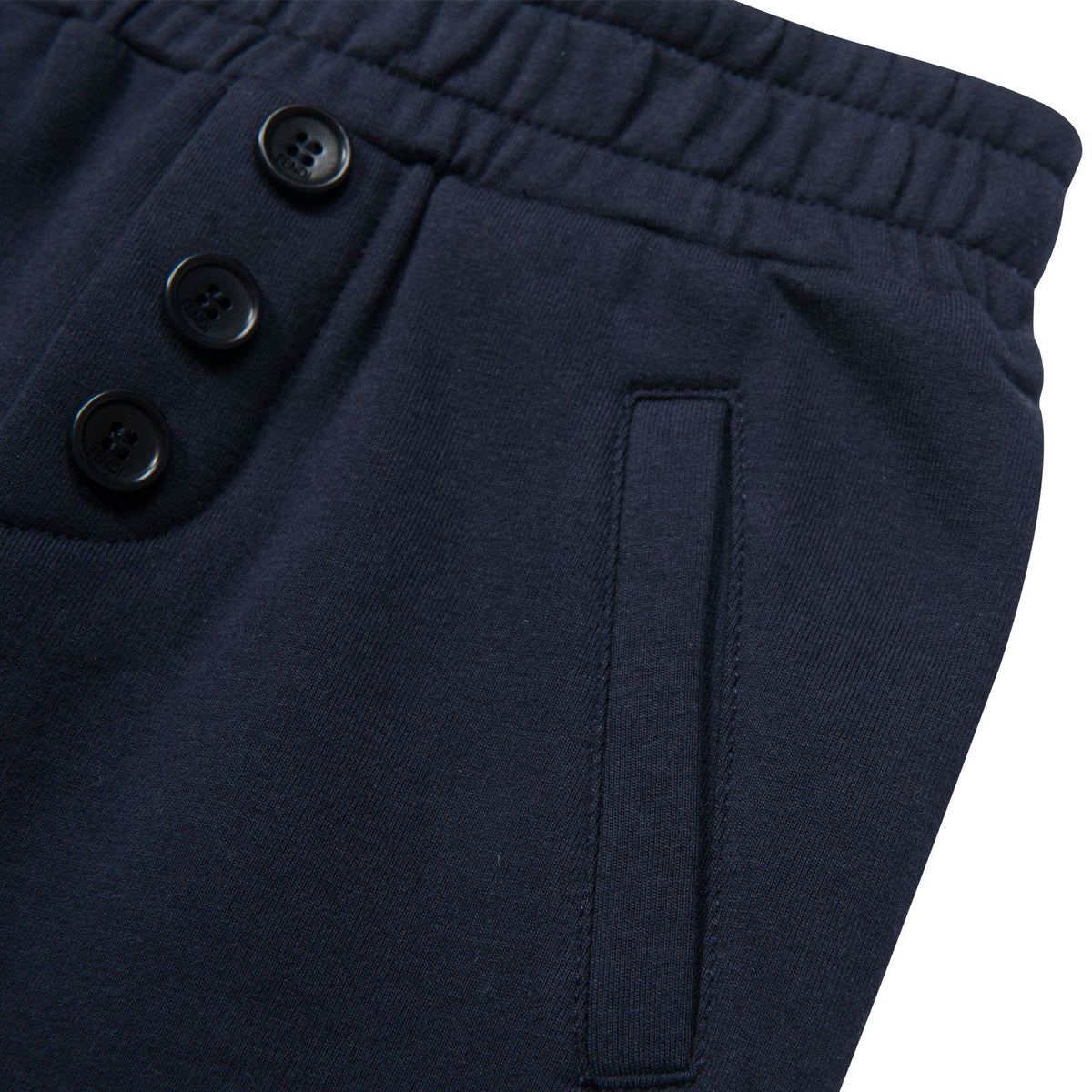 Boys Blue Tracksuit Trousers With Striped Leg Cuffs