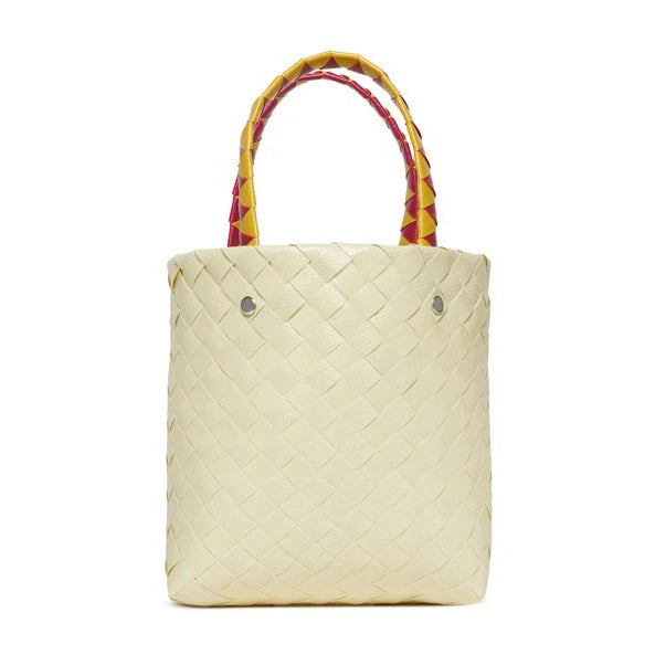 女童卡其色编织手提包(高18x宽16x深8cm)