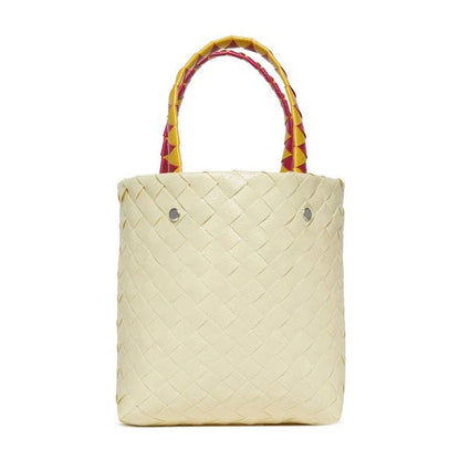 女童卡其色编织手提包(高18x宽16x深8cm)