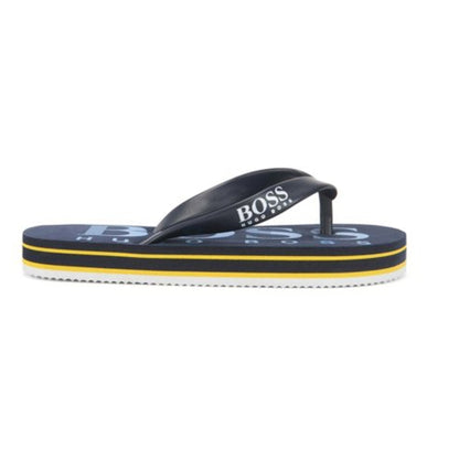 Boys Logo Printed Navy Flip Flops