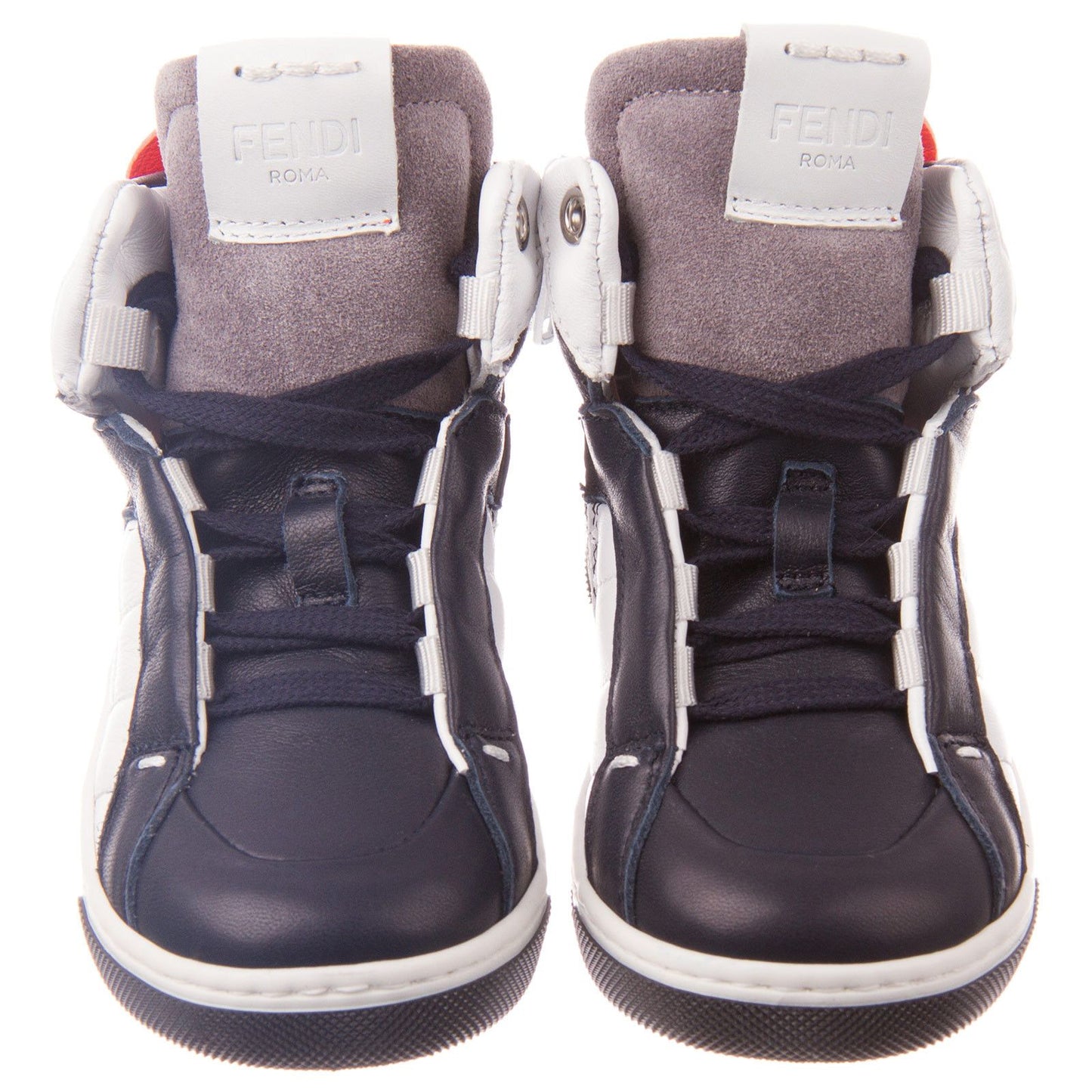Boys Grey&White Suede High-top Trainers
