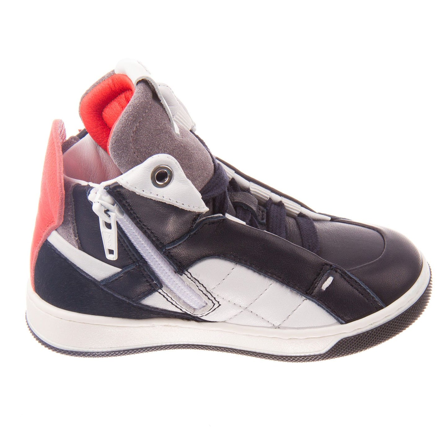 Boys Grey&White Suede High-top Trainers