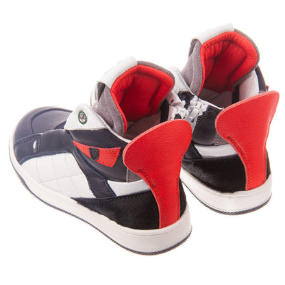 Boys Grey&White Suede High-top Trainers