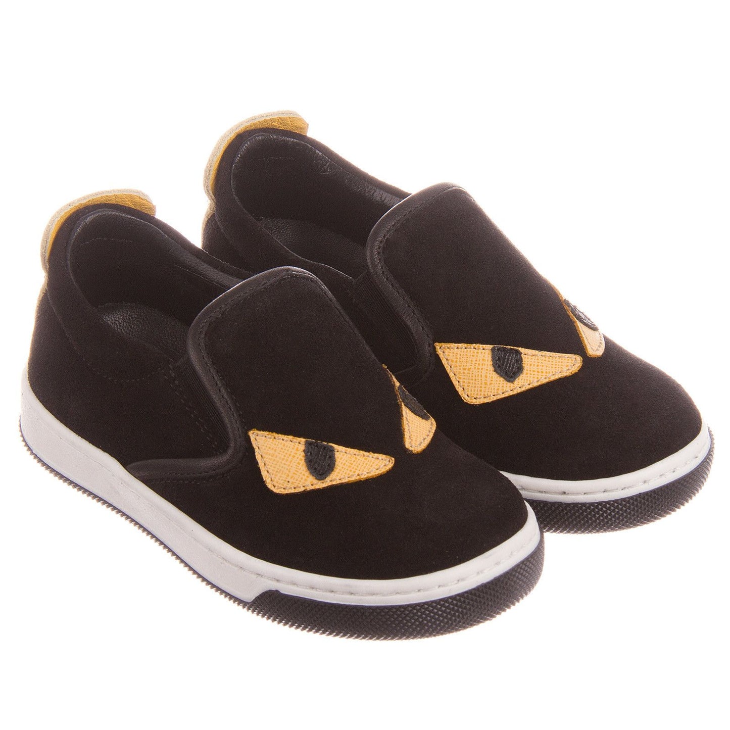 Boys&Girls Black Suede Monster Trainers
