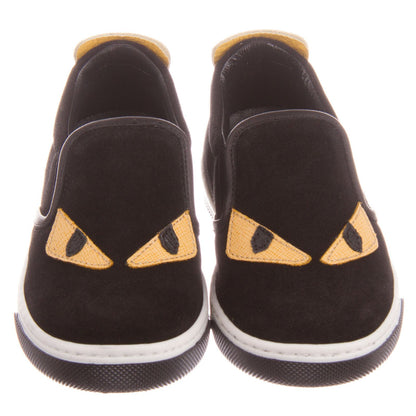 Boys&Girls Black Suede Monster Trainers