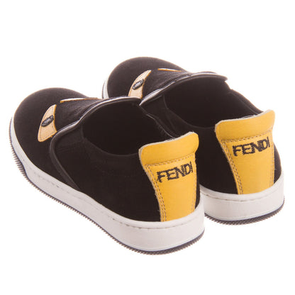 Boys&Girls Black Suede Monster Trainers