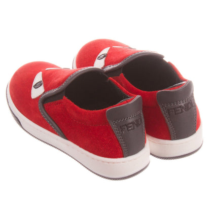 Boys&Girls Red Suede Monster Trainers