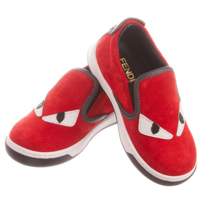 Boys&Girls Red Suede Monster Trainers