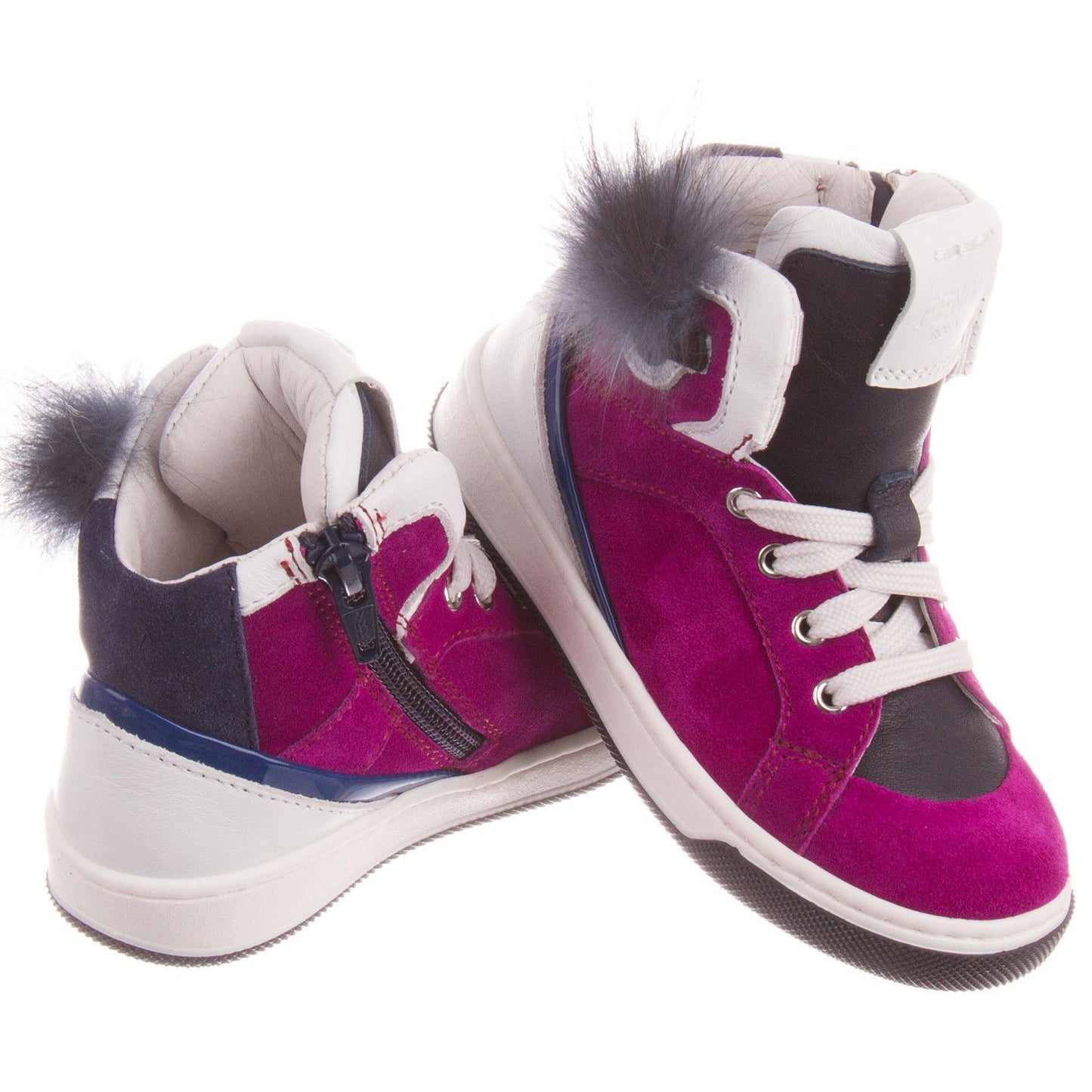 Boys&Girls Purple Suede High-top Trainers With Fur