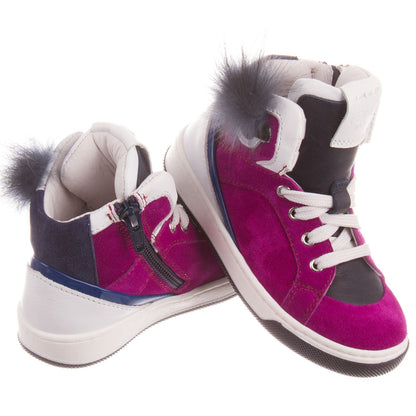 Boys&Girls Purple Suede High-top Trainers With Fur