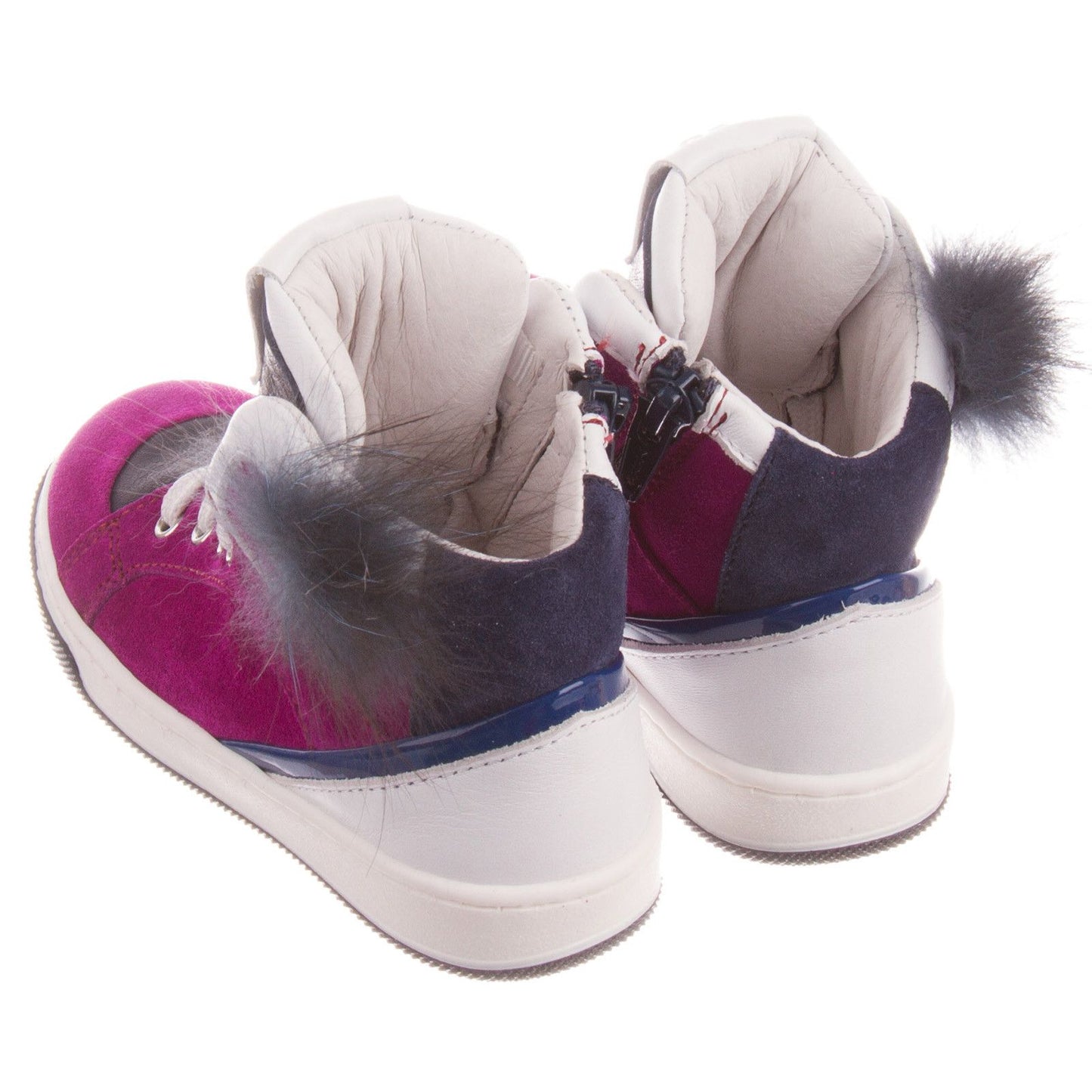 Boys&Girls Purple Suede High-top Trainers With Fur