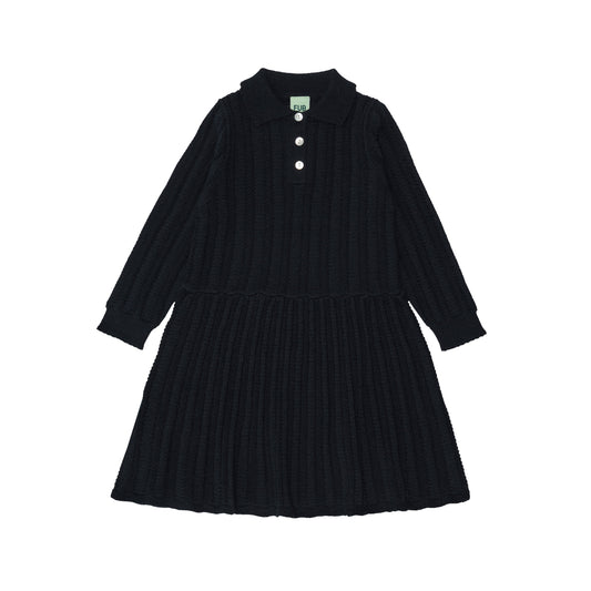 女童深蓝色羊毛连衣裙