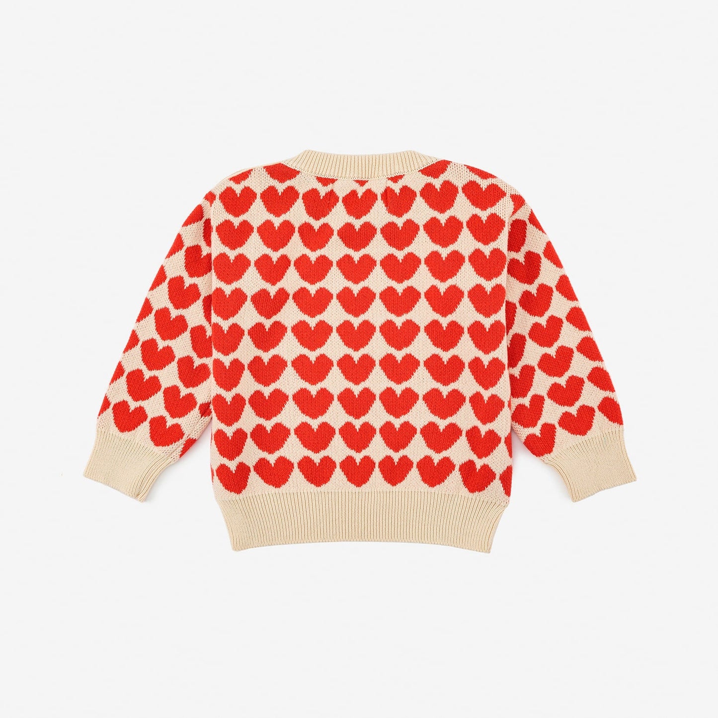 女婴米色心形毛衣