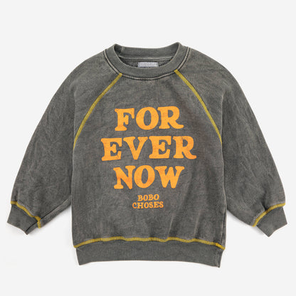 儿童灰色Logo棉卫衣