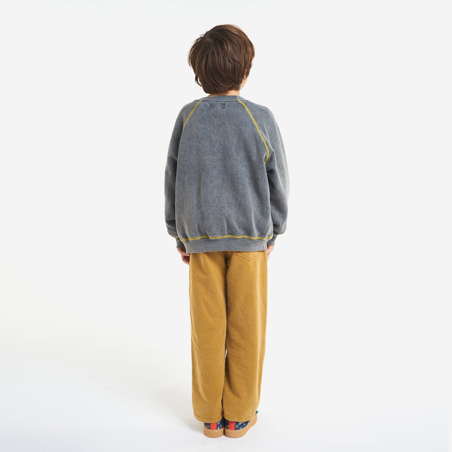 儿童灰色Logo棉卫衣