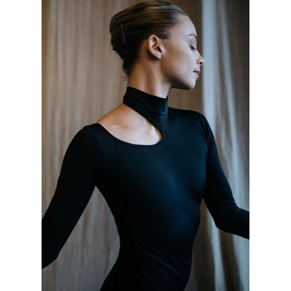 女士黑色长袖芭蕾舞连体衣(2235/Black)