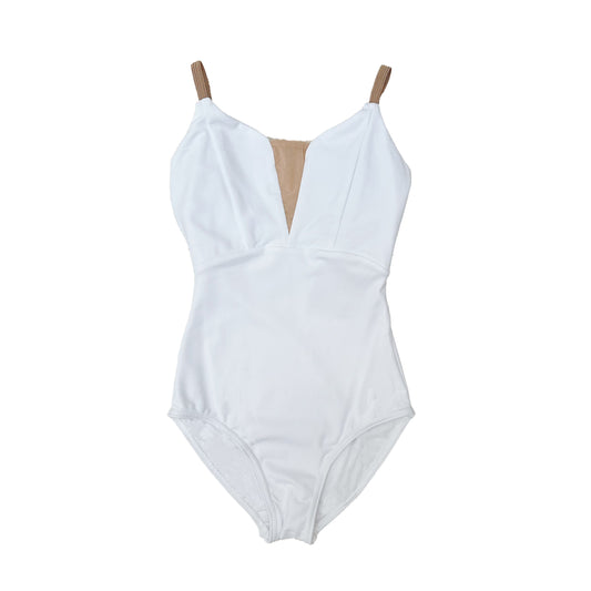 女士白色芭蕾舞连体衣(有衬DA1930MP/white)