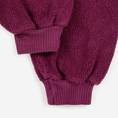 女童紫色棉卫衣