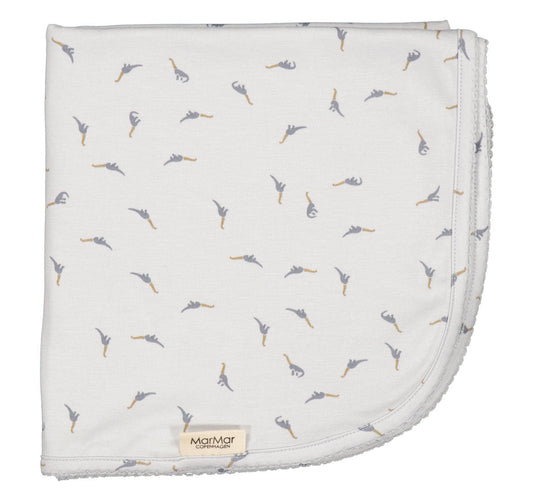 婴儿白色恐龙印花毯子