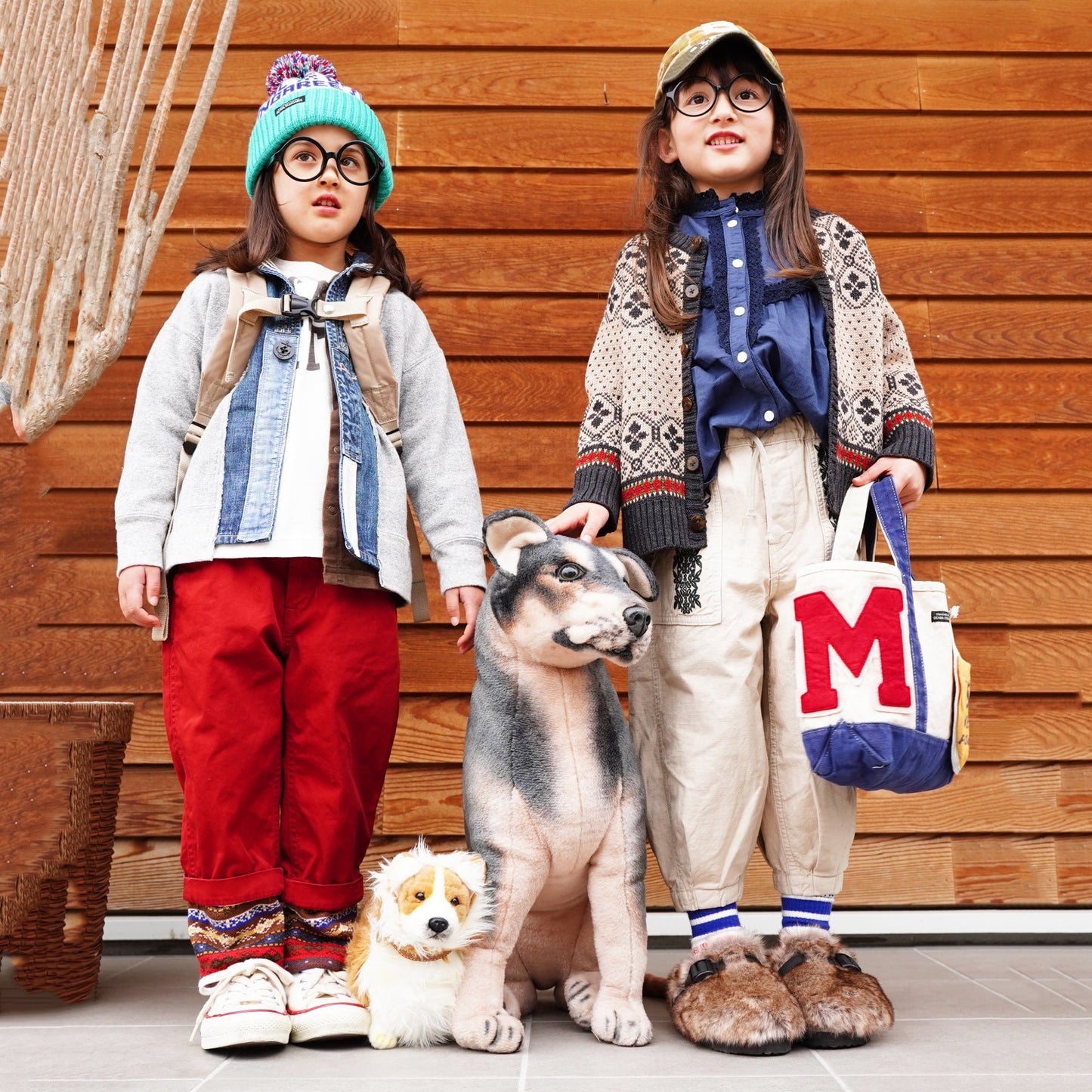 儿童红色棉长裤