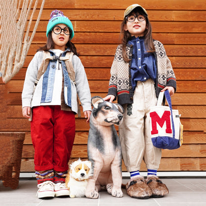 儿童红色棉长裤