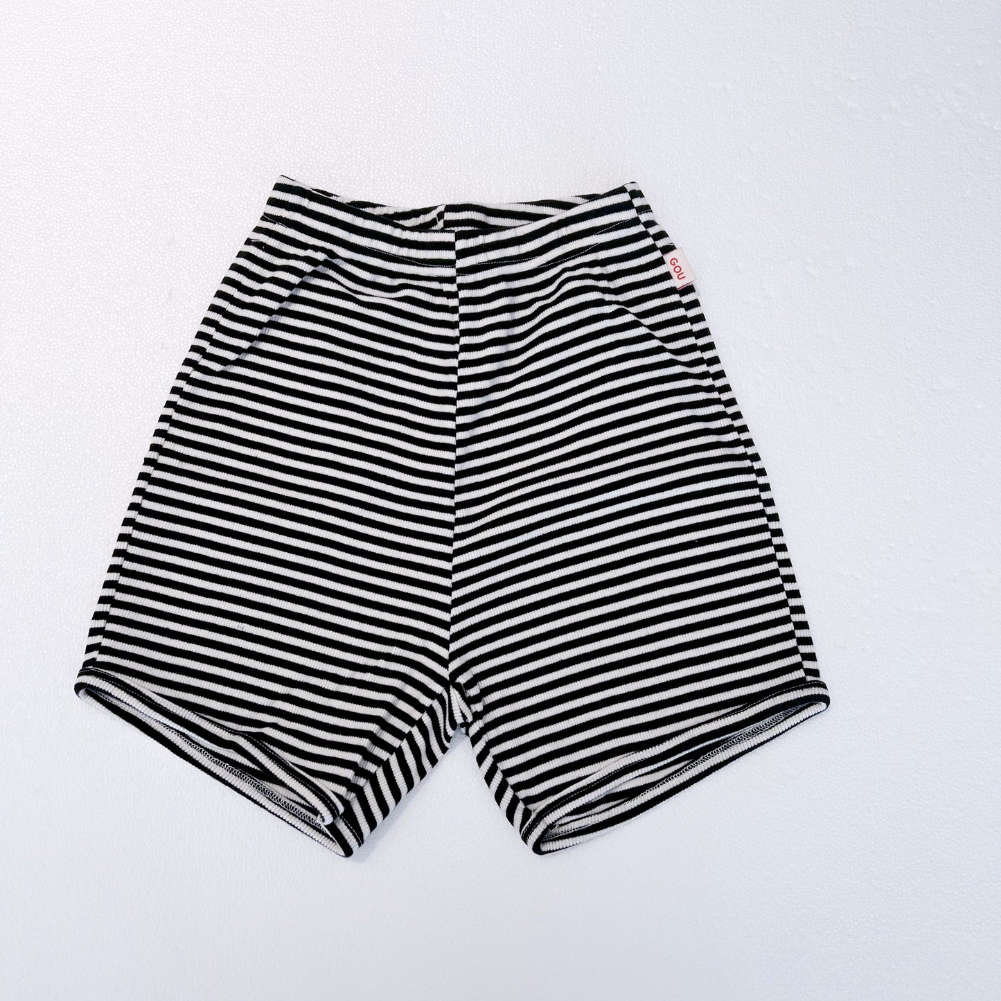 儿童黑色条纹棉短裤