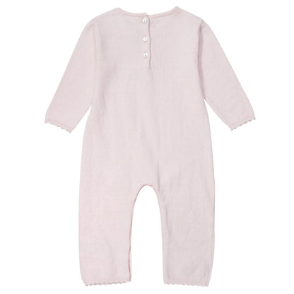 Baby Pink Star Printed Trims Babygrow