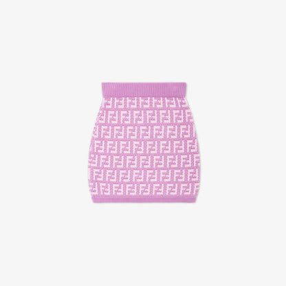 女童紫色Logo针织短裙