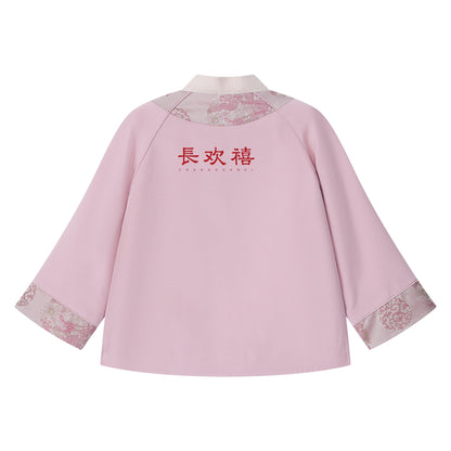 女童粉色"文心雕龙"加棉外套